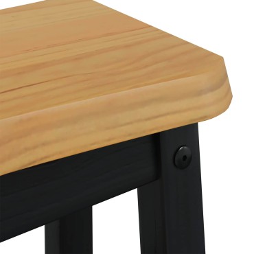 vidaXL Μπαρ σκαμπό EKAI 2 τεμ. Μαύρο 40x29x45,5 εκ