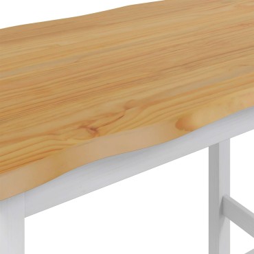 VidaXL Ψηλό Μπαρ Τραπέζι EKAI Λευκό 112x70x91cm Μασίφ Ξύλο Πεύκου 1 τεμ.