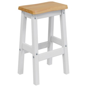 vidaXL Υψηλό Μπαρ Σκαμπό EKAI 2 τεμ. Λευκό 40x29x63cm