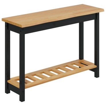VidaXL Τραπέζι κονσόλας EKAI Μαύρο 112x35x76cm Μασίφ Ξύλο Πεύκου