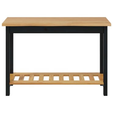 VidaXL Τραπέζι κονσόλας EKAI Μαύρο 112x35x76cm Μασίφ Ξύλο Πεύκου