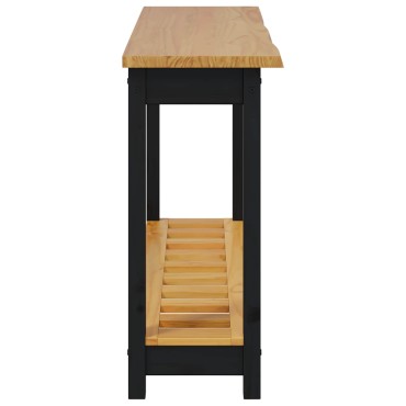 VidaXL Τραπέζι κονσόλας EKAI Μαύρο 112x35x76cm Μασίφ Ξύλο Πεύκου