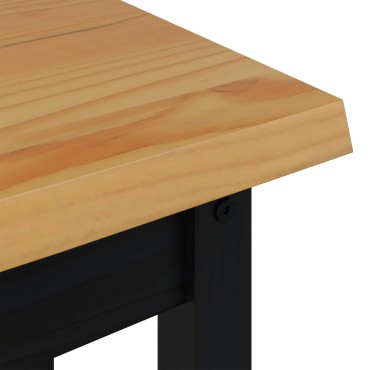 VidaXL Τραπέζι κονσόλας EKAI Μαύρο 112x35x76cm Μασίφ Ξύλο Πεύκου