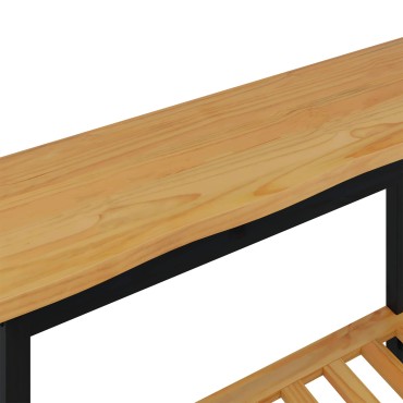VidaXL Τραπέζι κονσόλας EKAI Μαύρο 112x35x76cm Μασίφ Ξύλο Πεύκου