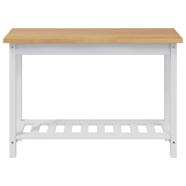 VidaXL Τραπέζι κονσόλας EKAI Λευκό 112x35x76cm Μασίφ Ξύλο Πεύκου