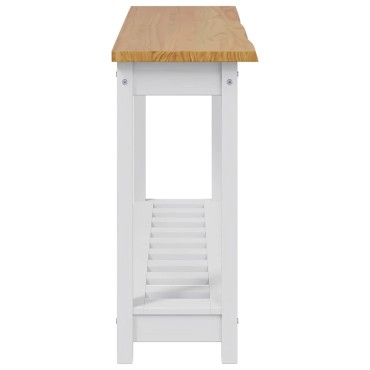 VidaXL Τραπέζι κονσόλας EKAI Λευκό 112x35x76cm Μασίφ Ξύλο Πεύκου