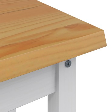 VidaXL Τραπέζι κονσόλας EKAI Λευκό 112x35x76cm Μασίφ Ξύλο Πεύκου