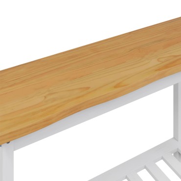 VidaXL Τραπέζι κονσόλας EKAI Λευκό 112x35x76cm Μασίφ Ξύλο Πεύκου