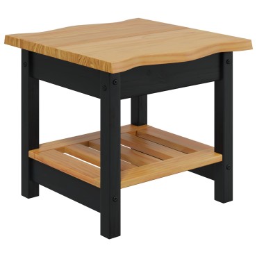 VidaXL Τραπεζάκι Πλευράς με ράφι EKAI Μαύρο 50x50x45,5cm