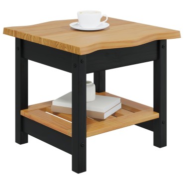 VidaXL Τραπεζάκι Πλευράς με ράφι EKAI Μαύρο 50x50x45,5cm