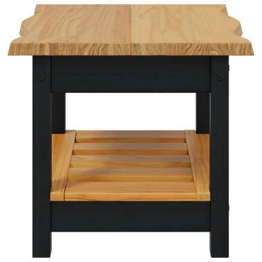 VidaXL Τραπεζάκι Πλευράς με ράφι EKAI Μαύρο 50x50x45,5cm