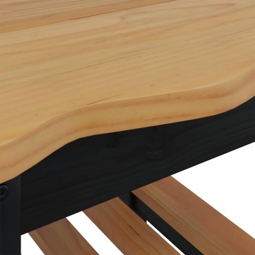 VidaXL Τραπεζάκι Πλευράς με ράφι EKAI Μαύρο 50x50x45,5cm