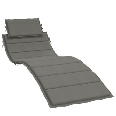 vidaXL Μαξιλάρι Ξαπλώστρας Σκούρο Γκρι 186x58x4cm Ύφασμα