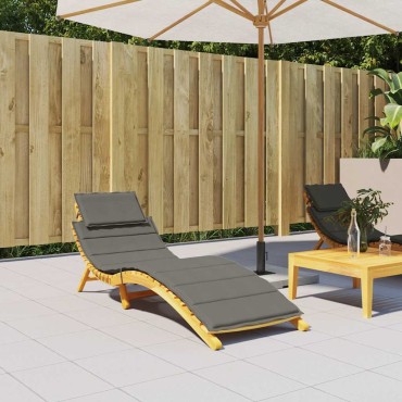 vidaXL Μαξιλάρι Ξαπλώστρας Σκούρο Γκρι 186x58x4cm Ύφασμα