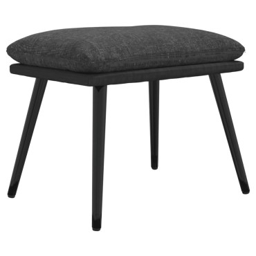 vidaXL Υποπόδιο Σκούρο Γκρι 45x29,5x35cm Ύφασμα & Συνθετικό Δέρμα 1 τεμ.