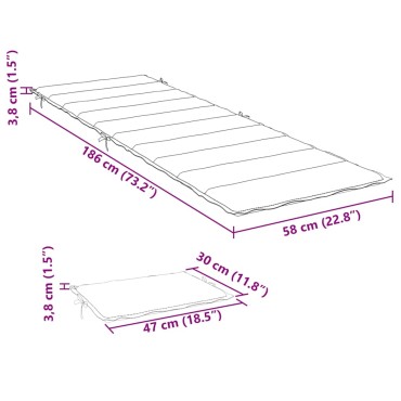 vidaXL Μαξιλάρι Ξαπλώστρας Μπορντό 186x58x4cm Ύφασμα