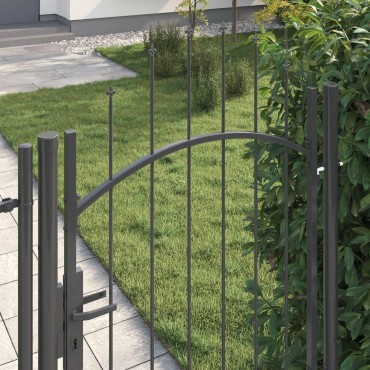 vidaXL Πύλη Κήπου WOERDEN 175 x 100 εκ. Ατσάλι Γκρι Κλειδώσιμο