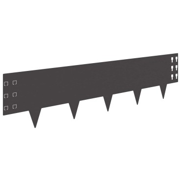 vidaXL Περίγραμμα γκαζόν 10 τμχ. 100 x 25 cm Ατσάλι Μαύρο