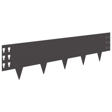 vidaXL Περίγραμμα γκαζόν 10 τμχ. 100 x 25 cm Ατσάλι Μαύρο