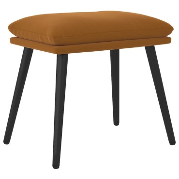 vidaXL Υποπόδιο Καφέ 45x29,5x35cm Βελούδινο 1 τεμ.