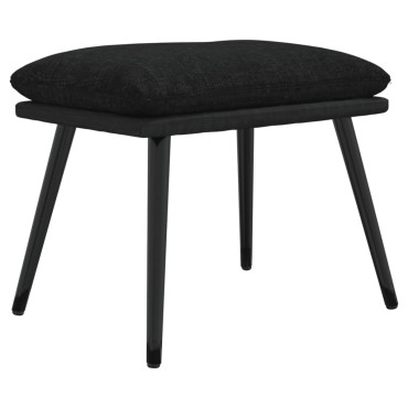 vidaXL Υποπόδιο Μαύρο 45x29,5x35cm Ύφασμα & Συνθετικό Δέρμα 1 τεμ.