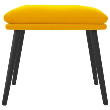 vidaXL Υποπόδιο Μουσταρδί 45x29,5x35cm Βελούδινο 1 τεμ.