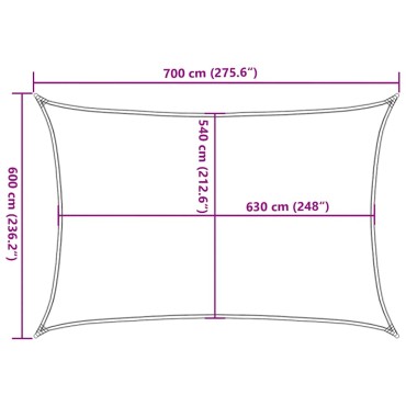 vidaXL Πανί Σκίασης Κόκκινο 6 x 7 μ. από HDPE 160 γρ/μ²