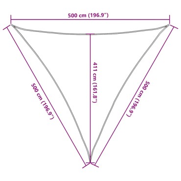 vidaXL Πανί Σκίασης Κόκκινο 5 x 5 x 5 μ. από HDPE 160 γρ./μ²