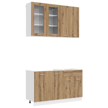 vidaXL Μονάδα κουζίνας LYON 4 τμχ. Artisan Δρυς Επεξεργασμένο Ξύλο