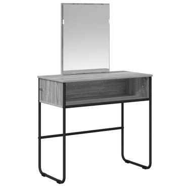 vidaXL Τραπέζι περιποίησης με ράφι Γκρι Sonoma 81x40x131 εκ