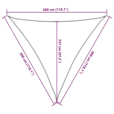 vidaXL Πανί Σκίασης Μπλε 3 x 3 x 3 μ. 160 γρ./μ² από HDPE