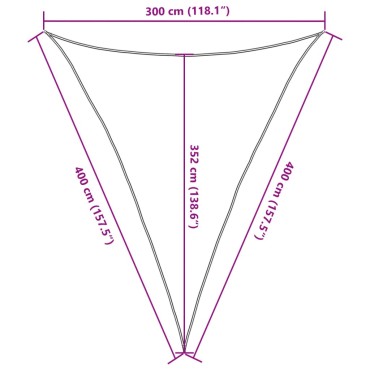 vidaXL Πανί Σκίασης Ανοιχτό Πράσινο 3 x 4 x 4 μ. από HDPE 160 γρ./μ²