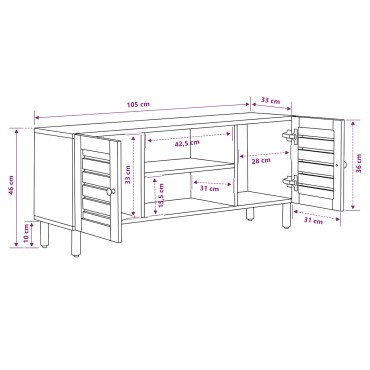 vidaXL Ντουλάπες Αποθήκευσης Φυσικό 105x33x46cm