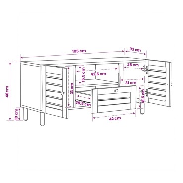 vidaXL Ντουλάπες Αποθήκευσης Φυσικό 105x33x46cm