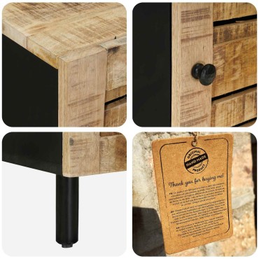 vidaXL Ντουλάπι αποθήκευσης Φυσικό 40x33x75cm Στερεό ξύλο μάνγκο 1 τεμ.