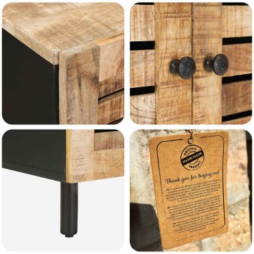 vidaXL Ντουλάπες Αποθήκευσης Φυσικό 60x33x75cm Στερεό ξύλο μάνγκο