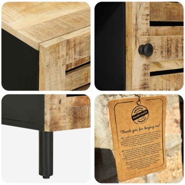 vidaXL Ντουλάπες Αποθήκευσης Φυσικό 90x33x75cm Στερεό ξύλο μάνγκο