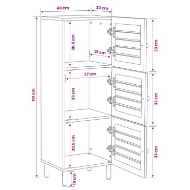 vidaXL Ντουλάπες Αποθήκευσης Φυσικό 40x33x110 εκ