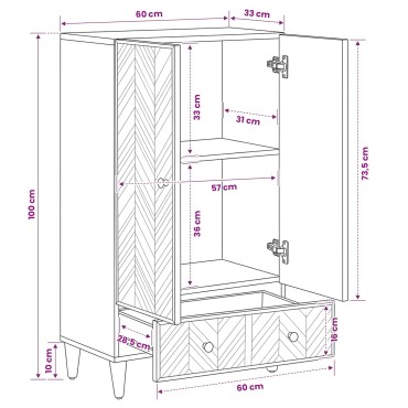 vidaXL Ντουλάπες Αποθήκευσης Φυσικό 60x33x100cm