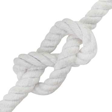 vidaXL Κωτόσχοινo 12 mm 50 m Λευκό 100% Βαμβάκι