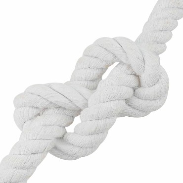 vidaXL Σχοινί Λευκό 2,4 x 2,4 x 5000 εκ Βαμβάκι