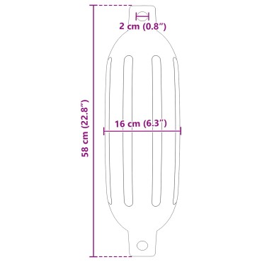 vidaXL Φτερά Σκαφών 2 τμχ. Ø 16 x 58 εκ Μαύρο PVC