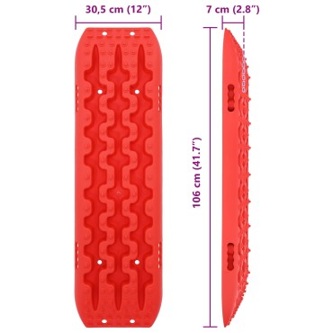 vidaXL Πίνακας πρόσφυσης 2 τμχ. Κόκκινο 106 x 30,5 x 7 εκ
