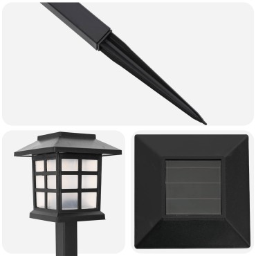 vidaXL Ηλιακά φώτα εξωτερικού χώρου με βάση εδάφους 24 τμχ. 38,5 εκ PP