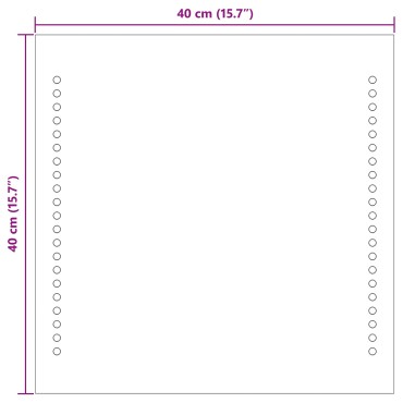 vidaXL Καθρέφτης μπάνιου LED Διαφανές 40 x 40 cm σκληρυμένο γυαλί