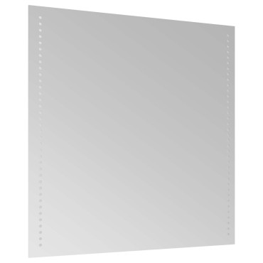 vidaXL Καθρέφτης μπάνιου LED Διαφανές 60 x 60 cm σκληρυμένο γυαλί