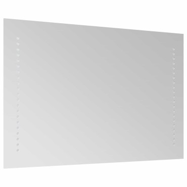vidaXL Καθρέφτης μπάνιου LED Διαφανές 60 x 40 cm σκληρυμένο γυαλί