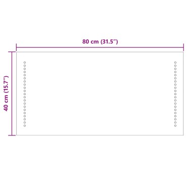 vidaXL Καθρέφτης μπάνιου LED Διαφανές 80 x 40 cm σκληρυμένο γυαλί
