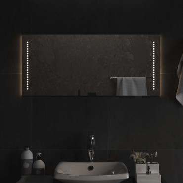 vidaXL Καθρέφτης μπάνιου LED Διαφανές 90 x 40 cm σκληρυμένο γυαλί