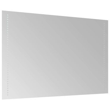 vidaXL Καθρέφτης μπάνιου LED Διαφανές 90 x 60 cm σκληρυμένο γυαλί